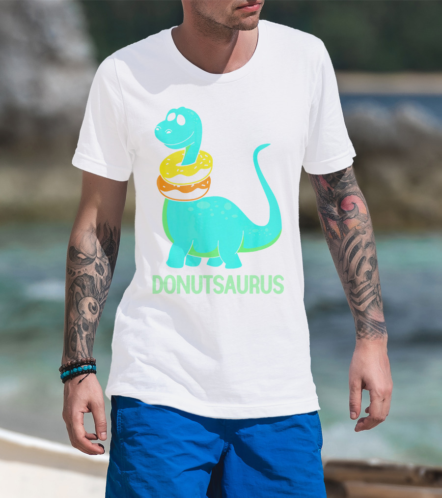 Brachiosaurus Donut Donutsaurus Cute Dinosaur With Treats T-Shirt