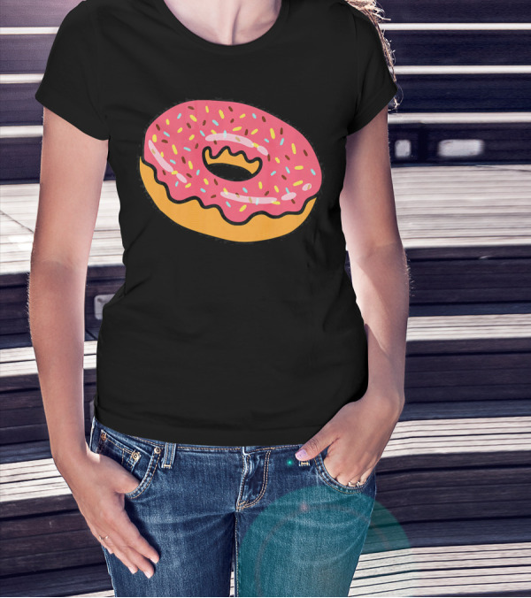 Pink Frosted Donut With Sprinkles T-Shirt