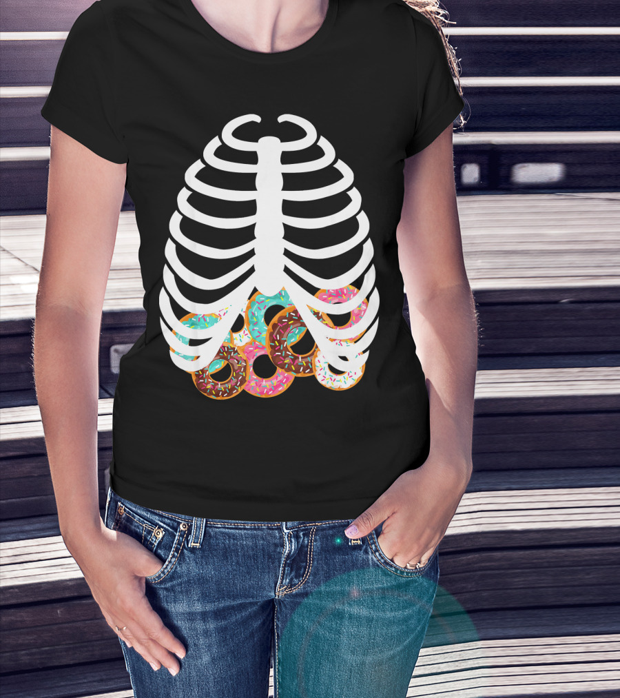 Halloween Adult Kids Rib Bone Donut Food Costume T-Shirt