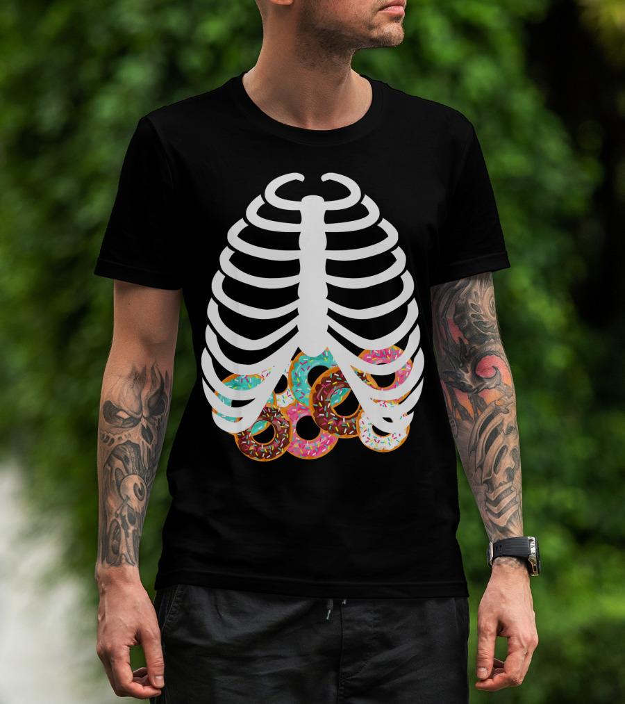Halloween Adult Kids Rib Bone Donut Food Costume T-Shirt