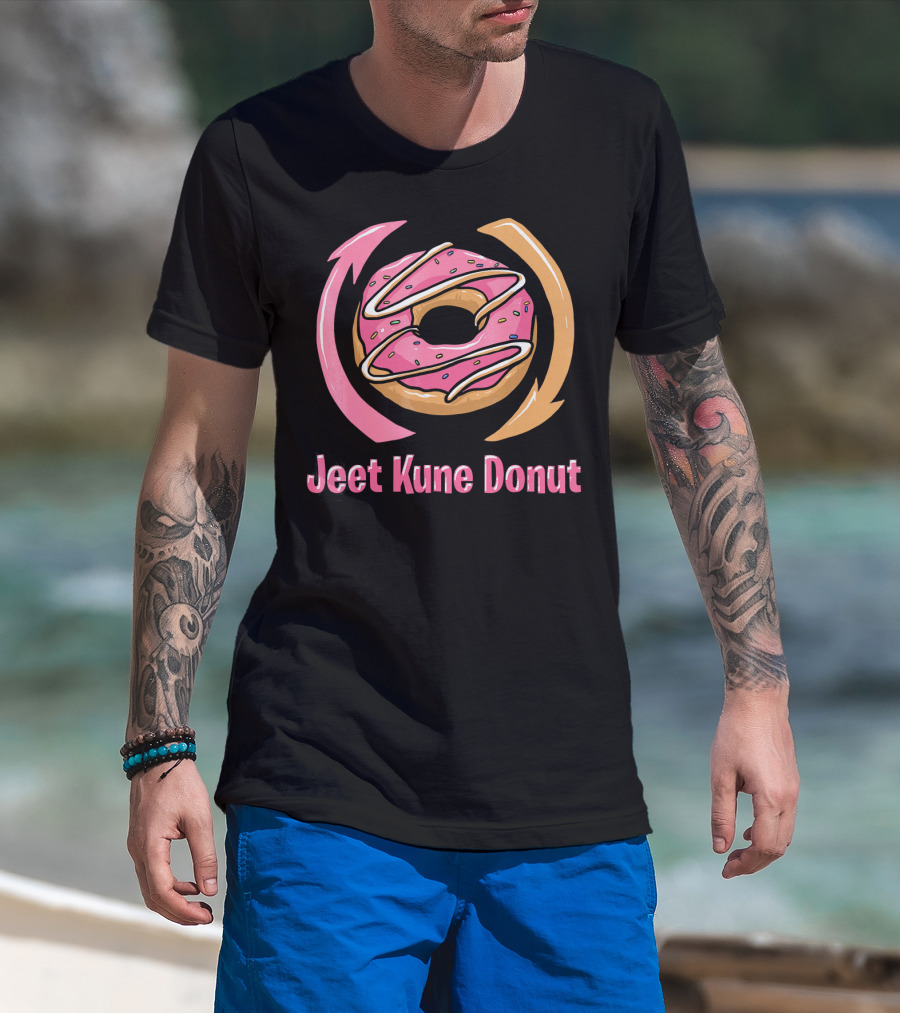 Jeet Kune Donut IIFY Pink Frosted Donut Martial Arts Humor T-Shirt
