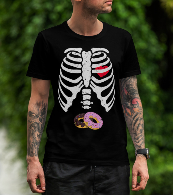 Halloween Pregnancy Skeleton Donut Baby Costume T-Shirt