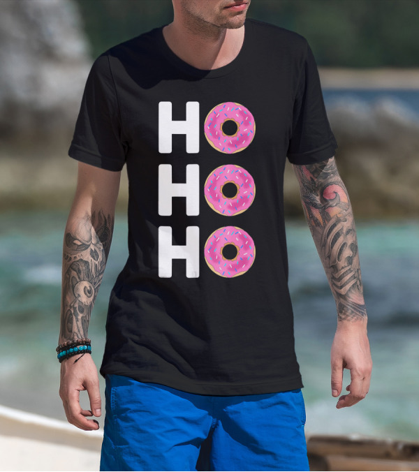 HO HO HO Funny Christmas Donut T-Shirt