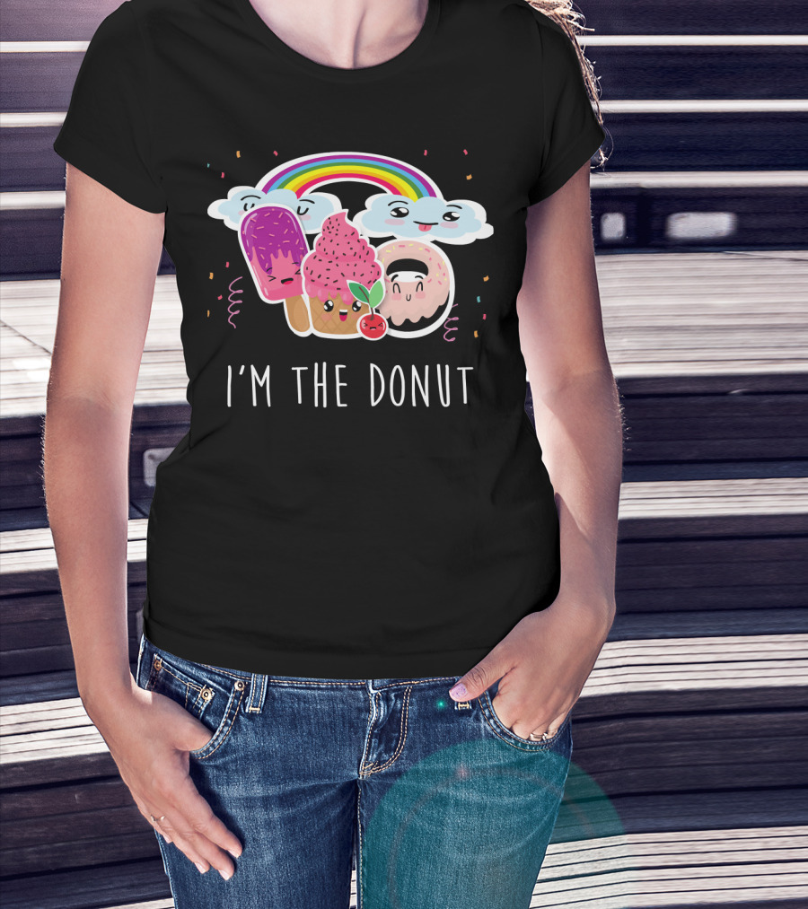 I'm The Donut Cute Funneh Kids Happy Family Rainbow Ice Cream Clouds T-Shirt