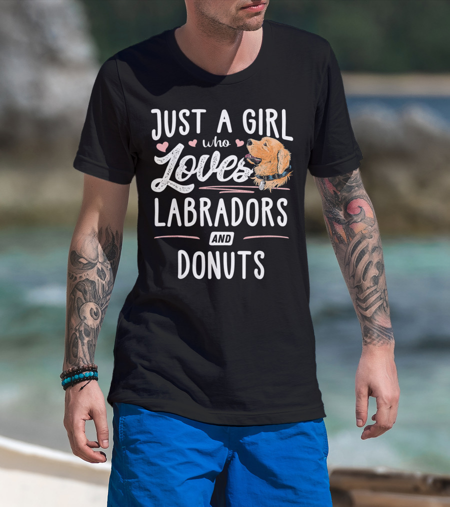 Just A Girl Who Loves Labradors And Donuts T-Shirt