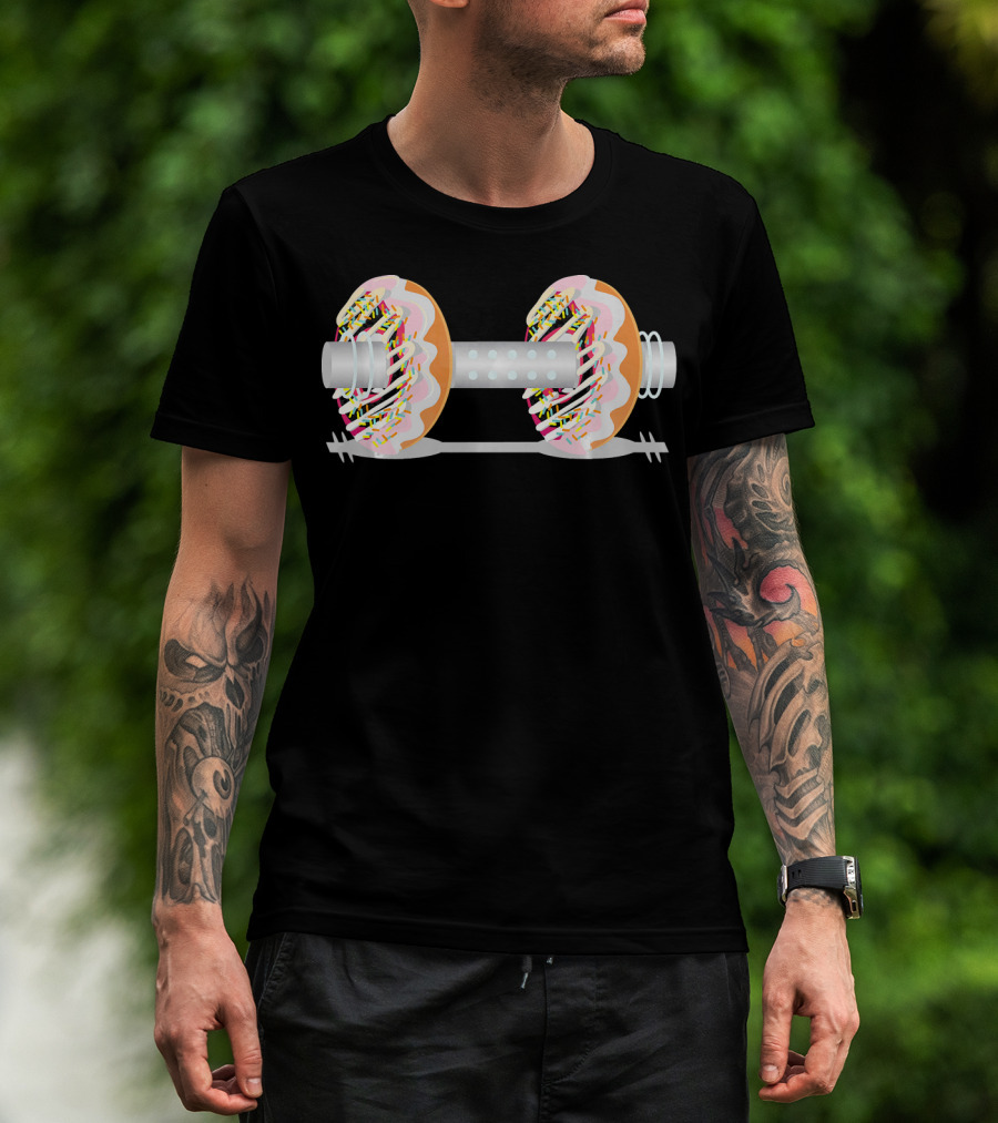 Gym Weight Lifting Donut Dumbbell Sprinkles T-Shirt