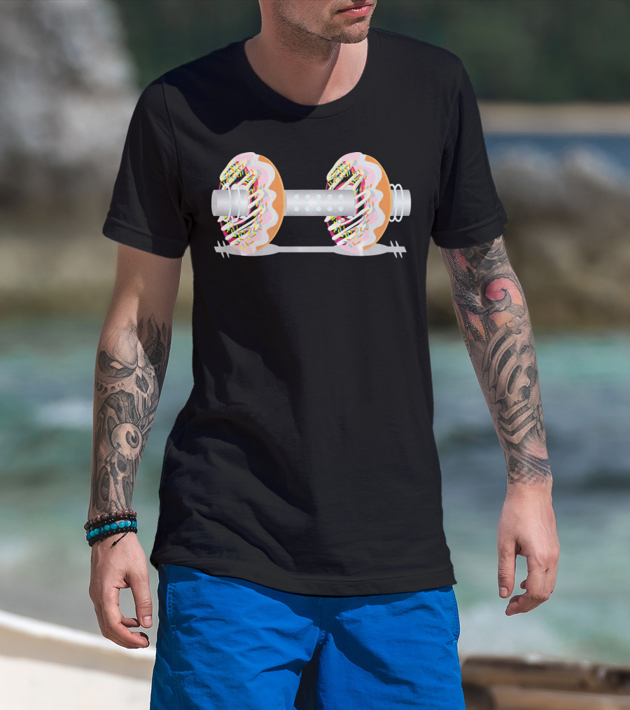 Gym Weight Lifting Donut Dumbbell Sprinkles T-Shirt