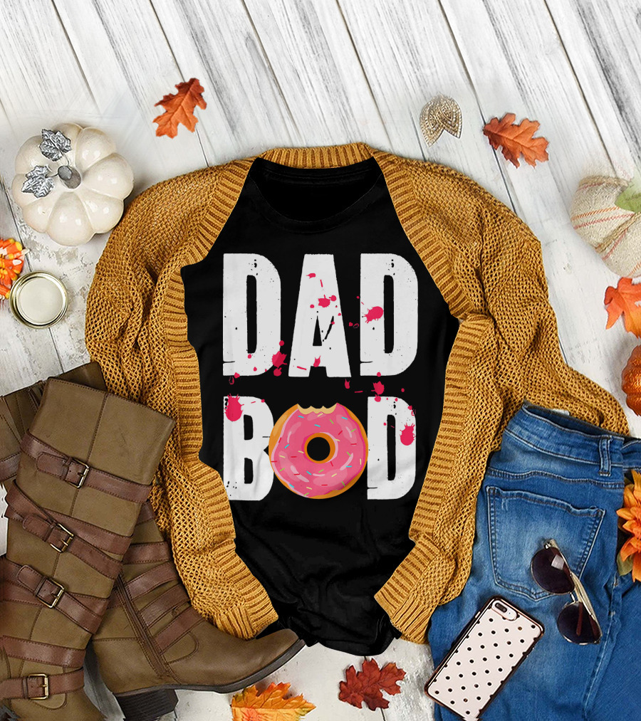 Dad Bod Donut Pink Sprinkle Humor T-Shirt