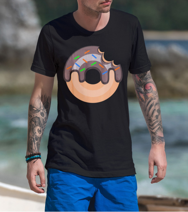 Donut Lover Favorite Food Chocolate Sprinkles Bite T-Shirt
