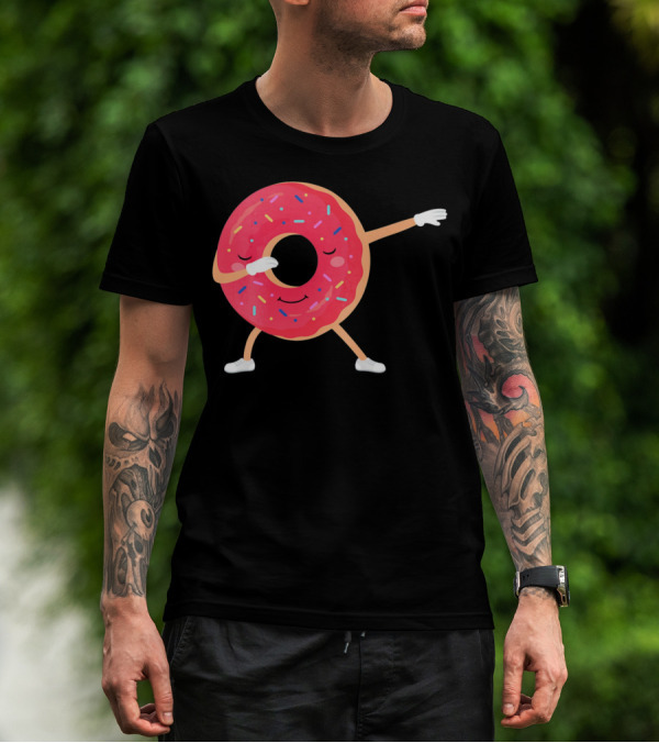 Dabbing Donut Sprinkles Funny Dance T-Shirt
