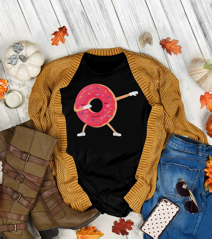 Dabbing Donut Sprinkles Funny Dance T-Shirt