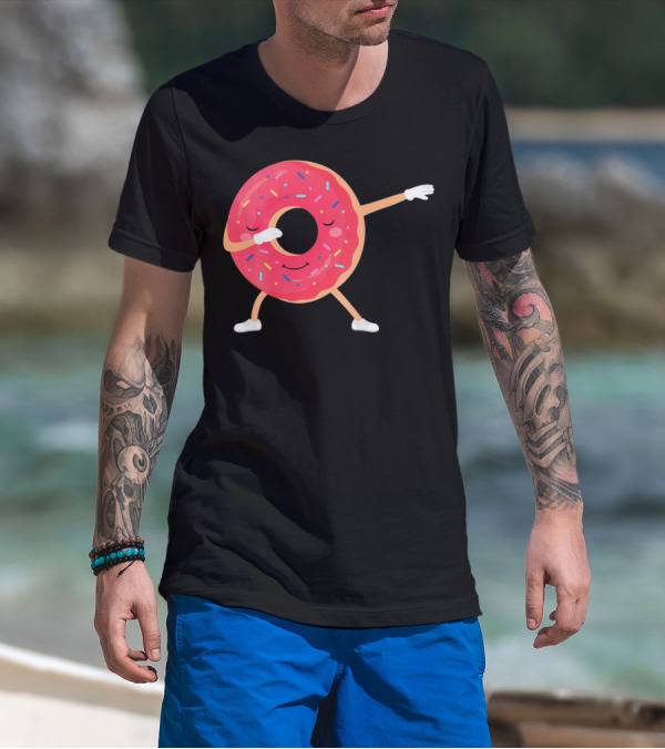 Dabbing Donut Sprinkles Funny Dance T-Shirt