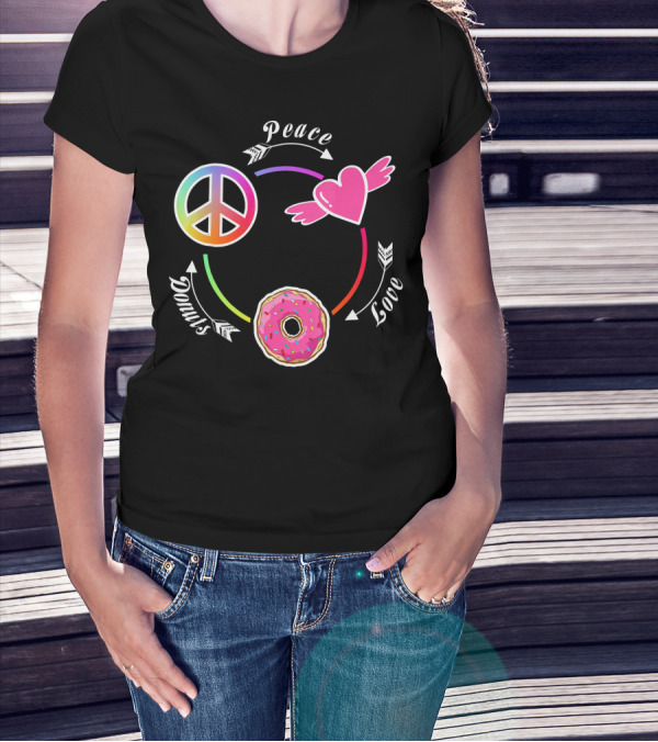 Peace Love Donuts Funny Donut I Love Donuts Lover T-Shirt
