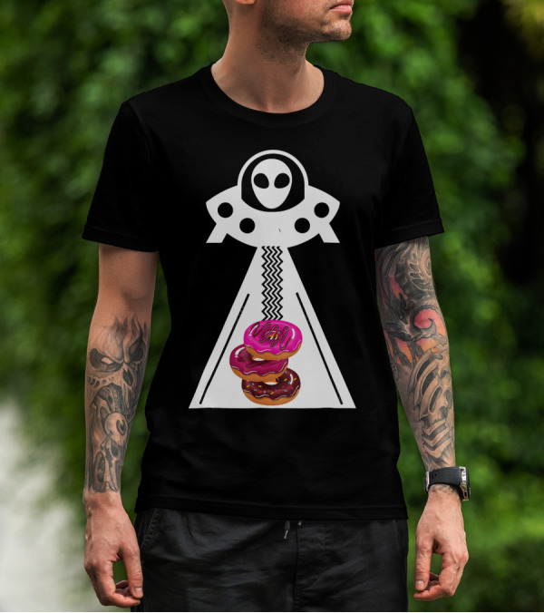 Alien Abduction Funny Aliens Do Donuts Uplift Beam T-Shirt