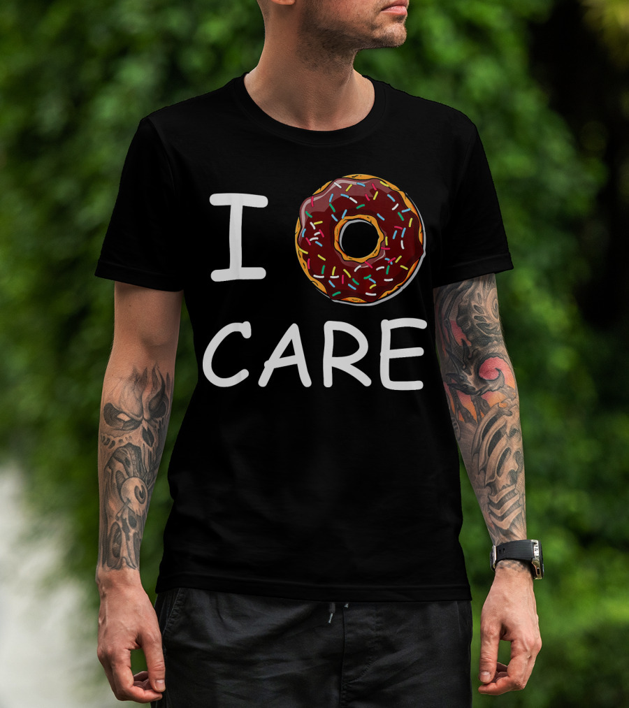 I Donut Care Sprinkles Donut Print T-Shirt