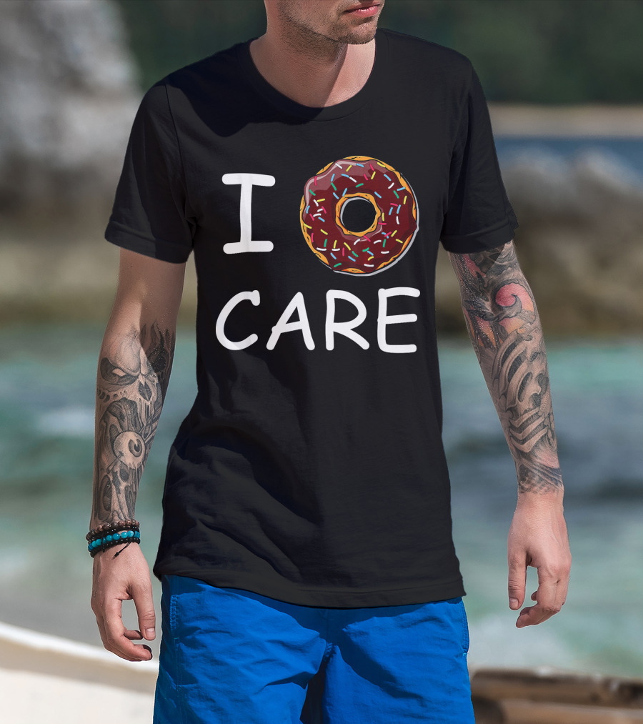 I Donut Care Sprinkles Donut Print T-Shirt