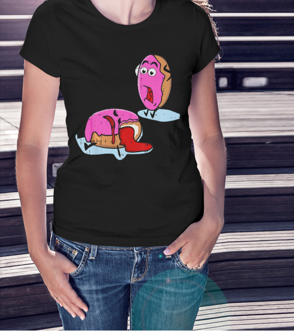 Dead Doughnut Bite Funny Donut Joke Swee Comic Reaction T-Shirt