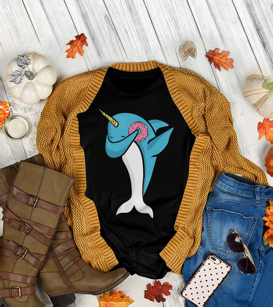 Narwhal Dabbing with Donut Pose T-Shirt