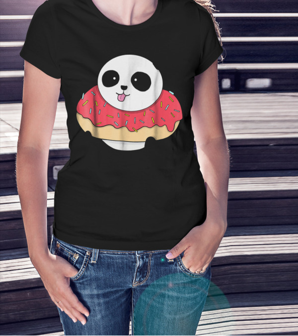 Cute Baby Panda With Sprinkled Donut Squish T-Shirt