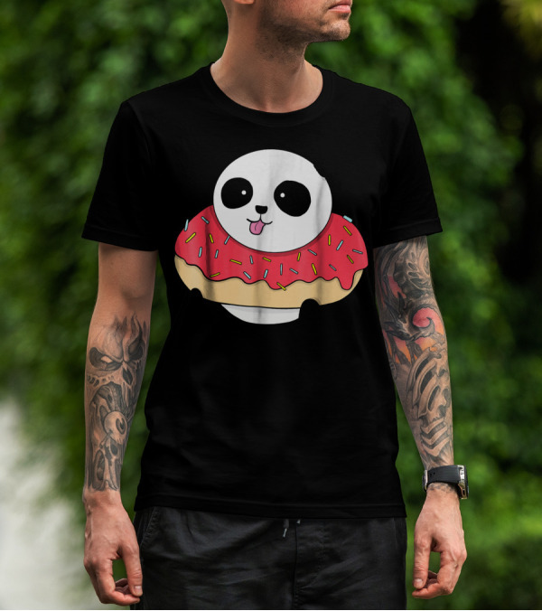 Cute Baby Panda With Sprinkled Donut Squish T-Shirt