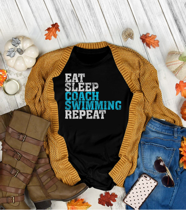 Eat Sleep Coach Swimming Repeat T-Shirt