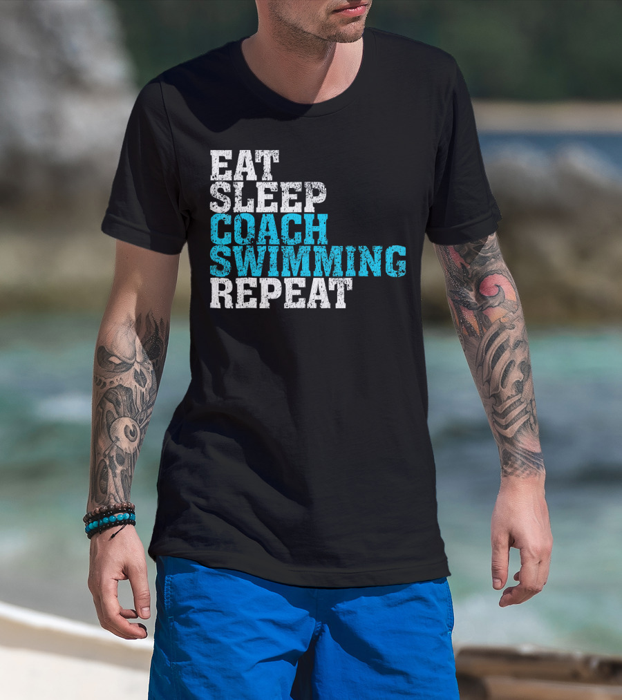 Eat Sleep Coach Swimming Repeat T-Shirt