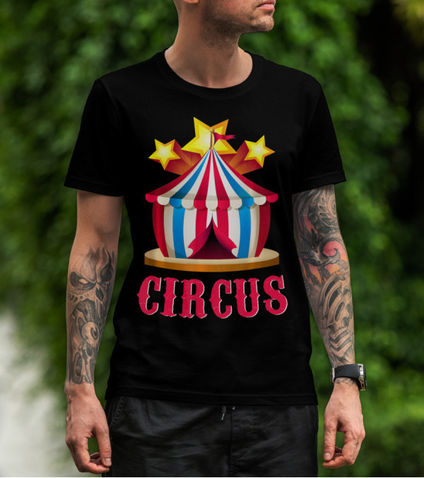 Circus Tent Emoticon With Stars Event Sta T-Shirt