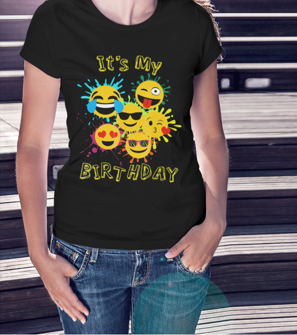 It's My Birthday Colorful Emoji T-Shirt