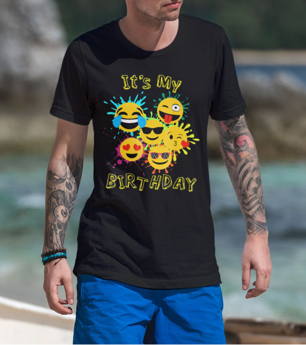 It's My Birthday Colorful Emoji T-Shirt
