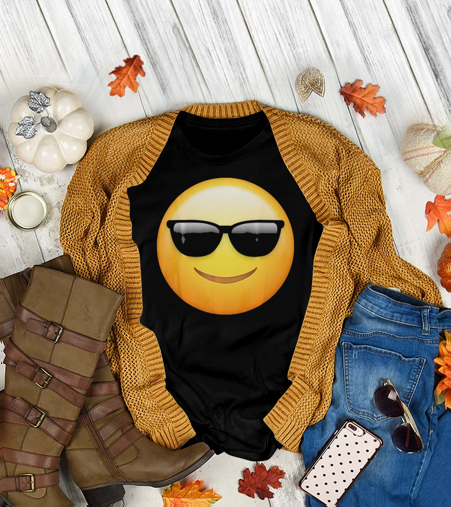 Sunglasses Emoji Cool Smiley Face T-Shirt