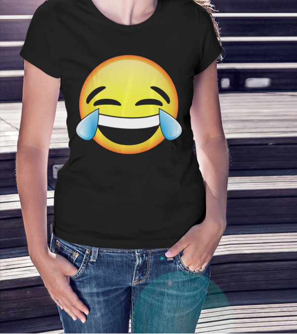 HD Emoji Tears Of Joy Face Laughin Hilarious Expression T-Shirt