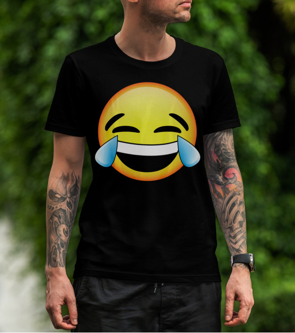 HD Emoji Tears Of Joy Face Laughin Hilarious Expression T-Shirt