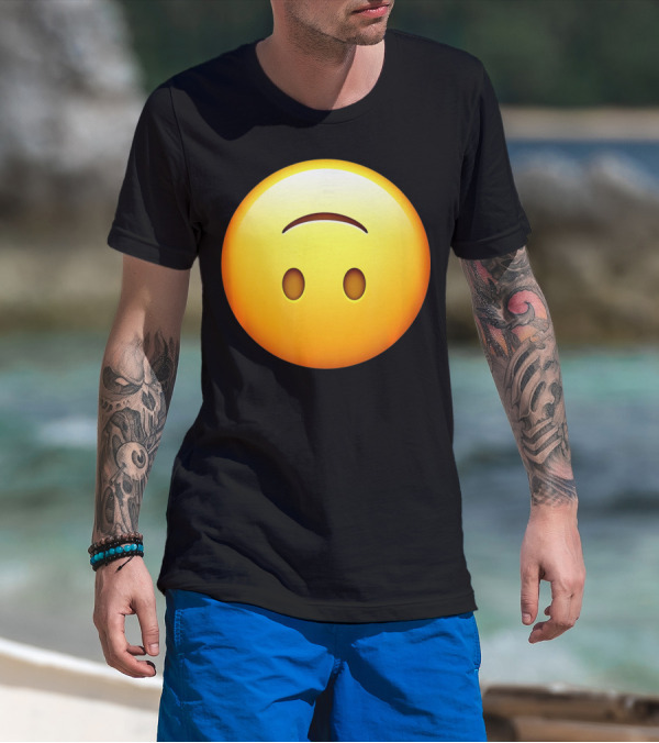 Silly Upside Down Emoji Face T-Shirt