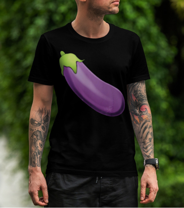 EmojiTees Bold Eggplant Emoji Weiner T-Shirt