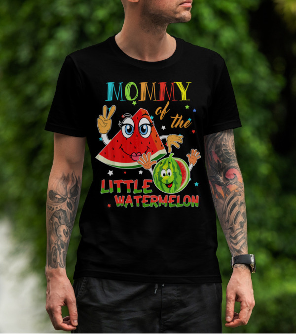Mommy Of The Little Watermelon Funny Matching Birthday T-Shirt