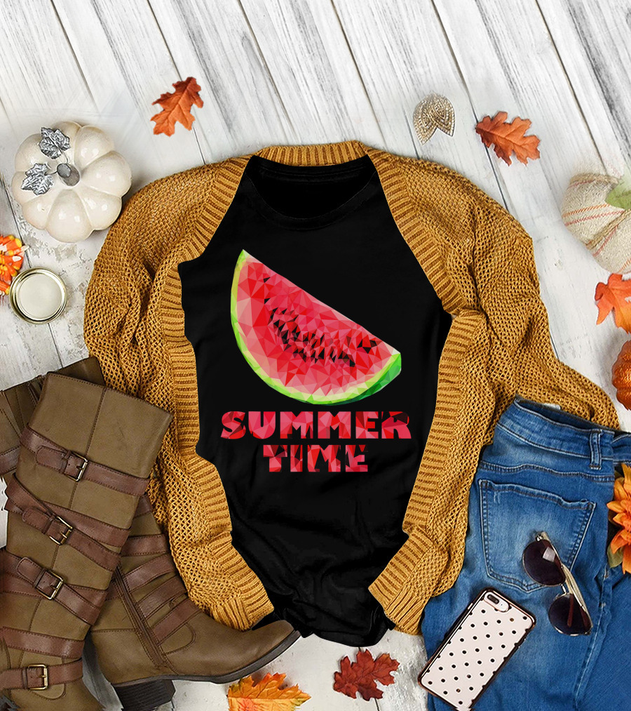 Watermelon Slice Summer Time Tro T-Shirt