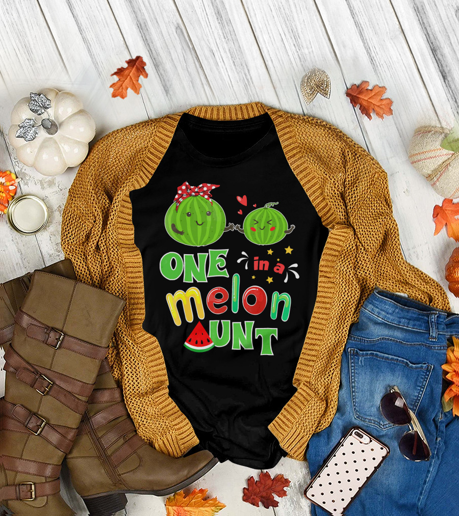 One in a Melon Aunt Watermelon Summer Tropical T-Shirt