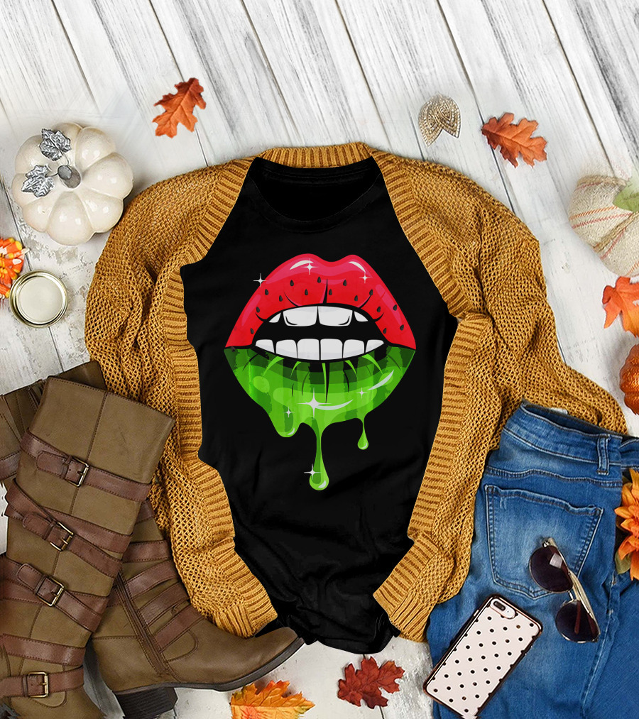 Watermelon Lip Dripping Summer Fruits T-Shirt