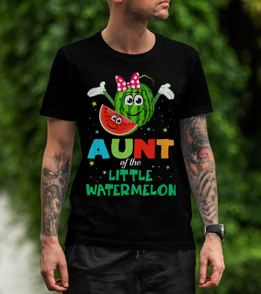 Aunt Of The Little Watermelon Funny Birthday T-Shirt