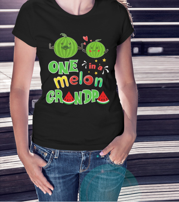 One In A Melon Grandpa Watermelon Summer Tropic T-Shirt