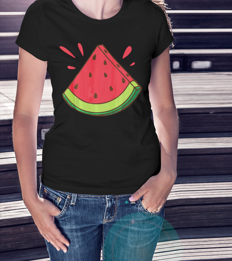 Funny Watermelon Slice Graphic For Watermelon Lover T-Shirt