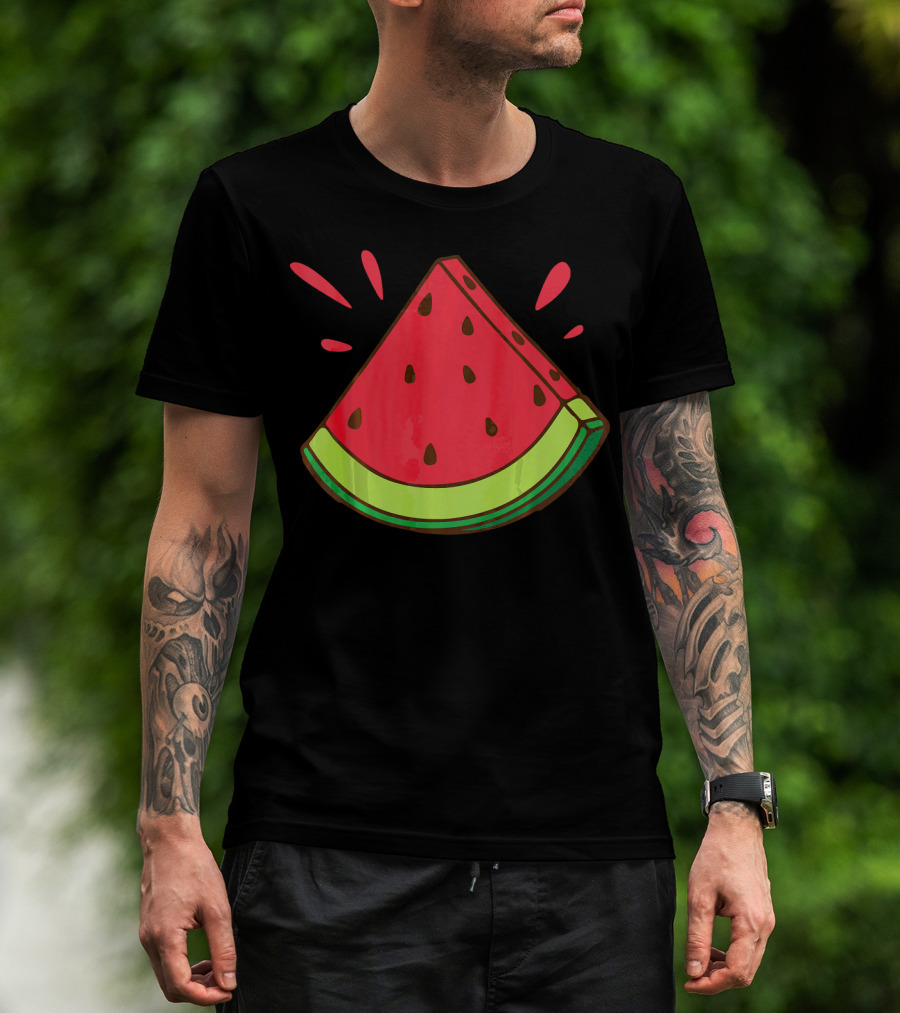 Funny Watermelon Slice Graphic For Watermelon Lover T-Shirt