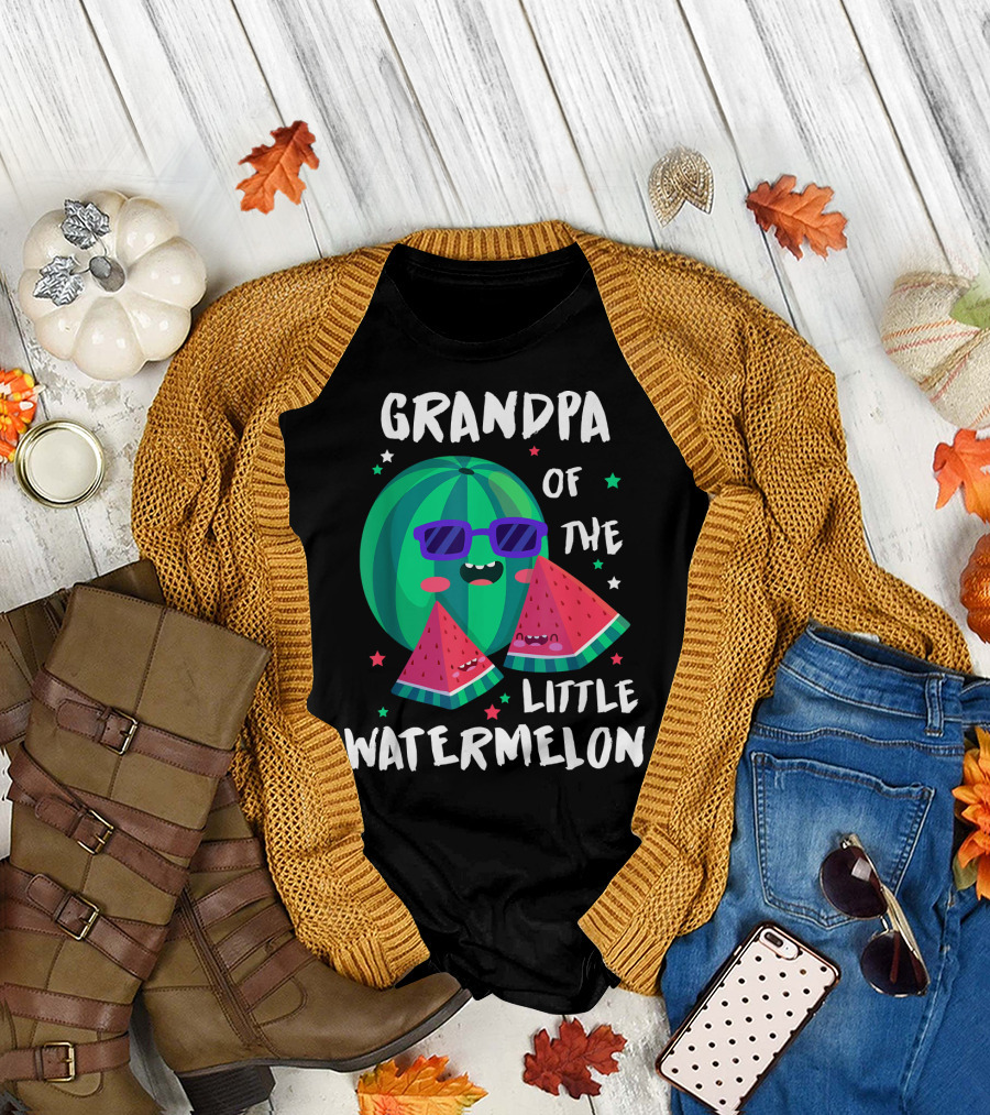 GRANDPA OF THE LITTLE WATERMELON WITH COOL SMILING SUNGLASSES AND STARS T-Shirt