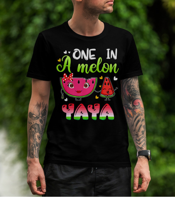 One In A Melon Yaya Cute Cartoon Watermelon Duo T-Shirt