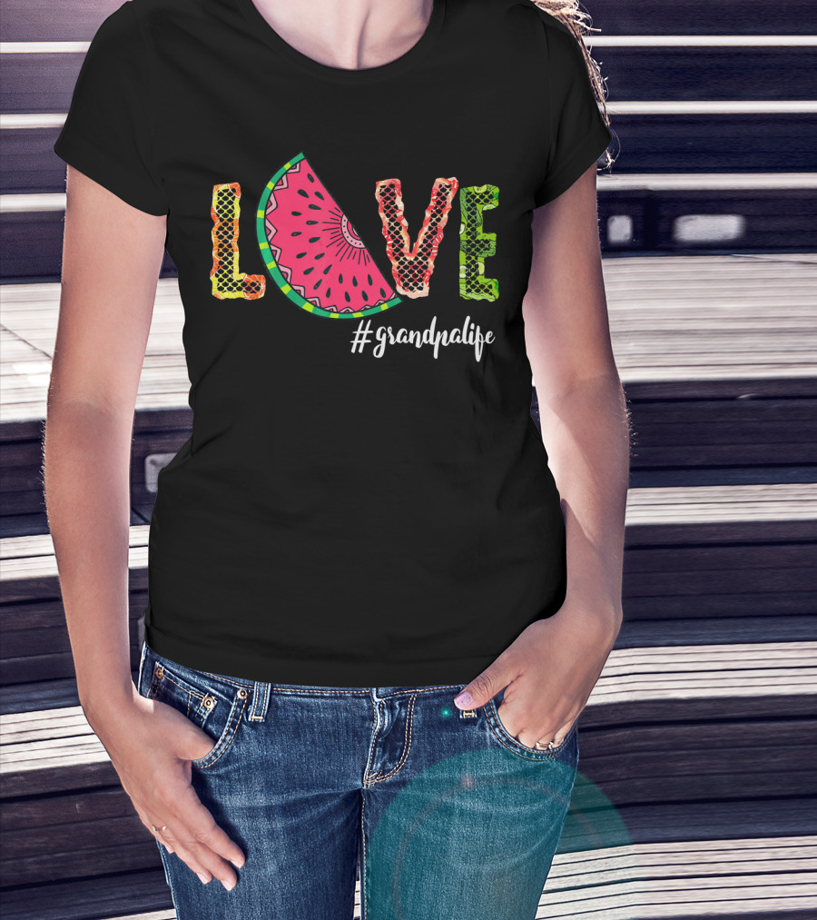 Love Watermelon #Grandpalife Summer T-Shirt