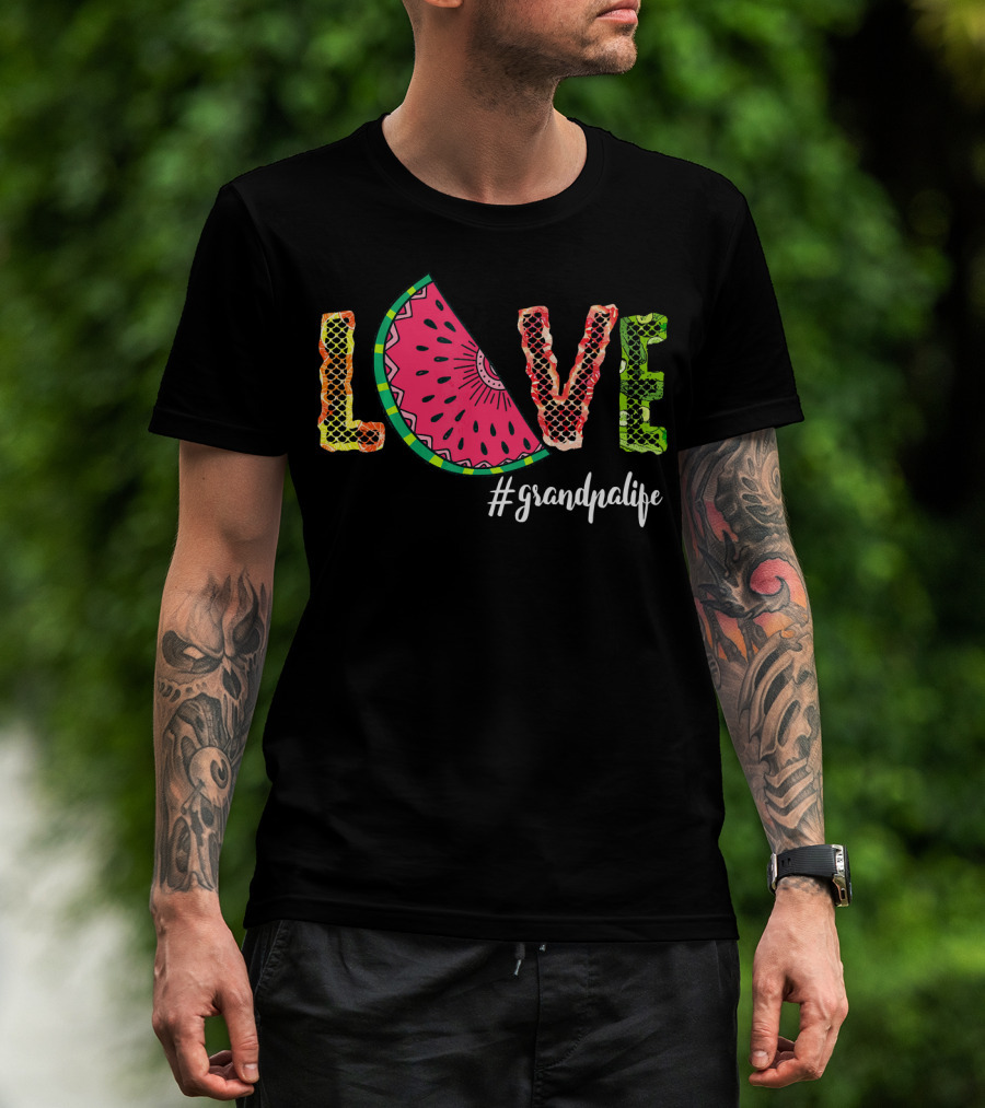 Love Watermelon #Grandpalife Summer T-Shirt