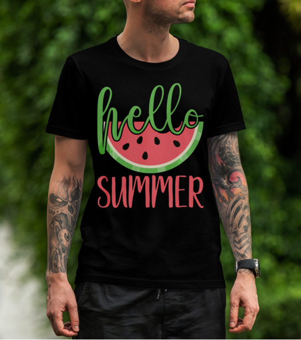Hello Summer Watermelon Funny Melon Fruit T-Shirt