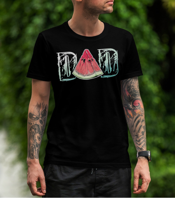 Dad Watermelon Slice Cool Summer Fruit T-Shirt