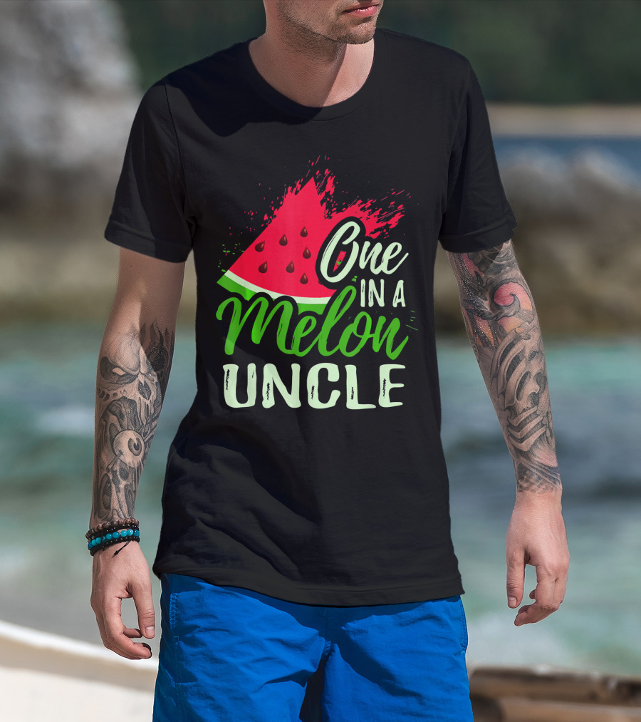 One In A Melon Uncle Watermelon Slice Splash T-Shirt
