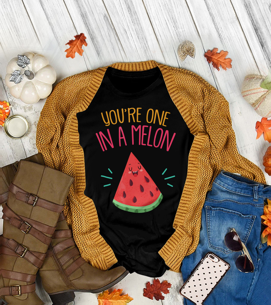 You're One in a Melon Watermelon Pun Funny Melon Food T-Shirt